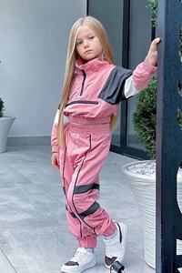 ชุดเซ็ทลำลองคุณภาพสูงสำหรับผู้หญิง ฤดูใบไม้ร่วง สีนีออน ดำ เทา ชุดสองชิ้น เสื้อแจ็คเก็ตกันลม ชุดวอร์มสำหรับสาวๆ แบบสั่งทำได้ - Product Image 4