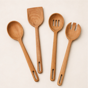 Ensemble d'ustensiles de cuisine classiques en bois, cuillères et spatules en bois, articles de cuisine pour la vente en gros, fournitures pour la maison et les restaurants - Product Image 1