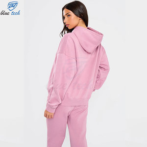 High Quality Custom Logo Printed Women Tracksuit Hoodie Trouser Set 100% Cotton Comfortable Gym Wear Streetwear Outfit Wholesale - Product Image 4