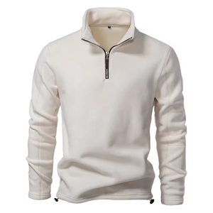 Sweat-shirt à col zippé pour homme, en polaire sherpa, chaud pour l'hiver - 100% coton, moelleux, épais, lourd, services OEM personnalisables - Product Image 4