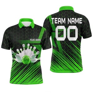 High Quality Custom Sublimation Men's Sporty <b>Bowling</b> for Shirt Anti-Wrinkle Quick Dry Breathable Knitted Team Shirt - Product Image 6