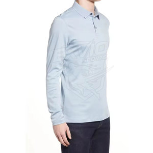 เสื้อโปโลผู้ชายสีตามสั่ง สำหรับผู้ใหญ่ เสื้อโปโลผู้ชายน้ำหนักเบา ระบายอากาศได้ดี เสื้อโปโลแขนยาวสำหรับใส่ในฤดูร้อน - Product Image 3