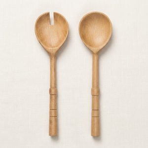 Trending Handcrafted Wood Salad Servers Set Eco-Friendly Wooden Serving Spoons for Tossing Salad <b>Pasta</b> and Fruits Low Price - Product Image 1