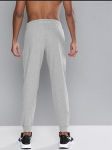 Pantalon de jogging léger en coton gris pour homme, taille élastique avec cordon de serrage, poches latérales, décontracté, respirant, logo à la taille, style été - Product Image 3