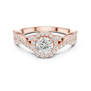 Anillo de Fiesta de Oro Rosa de 14K con Diamante Cultivado en Laboratorio para Mujer |   Diamante Cultivado Nuevo - Product Image 1