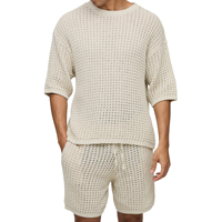 Ensembles de costumes d'automne pour hommes à prix de gros, respirants, personnalisés, décontractés, à séchage rapide, en fibre de bambou, imprimé léopard, tricoté polaire, délavé à l'acide