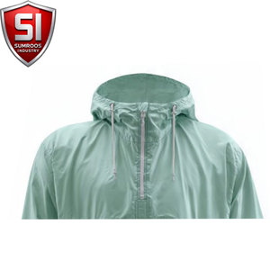 Men's Hooded Quarter-Zip Windbreaker <b>Jacket</b> <b>Lightweight</b> Polyester Casual <b>Summer</b> Outerwear with Pockets with Front Logo - Product Image 3