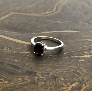 Natural <b>Garnet</b> Gemstone <b>Silver</b> Minimalist <b>Ring</b> Handmade 925 Sterling <b>Silver</b> Elegant Jewelry Wholesales - Product Image 2