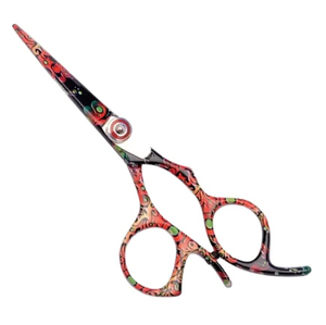 Ciseaux de salon de coiffure professionnels en acier inoxydable japonais 440C de haute qualité, à lame courbée, manche droit, traités thermiquement sous vide pour l'épilation - Product Image 1
