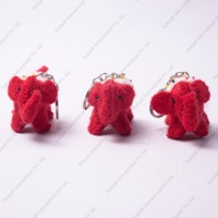 Porte-clés en feutre tricoté à la main SAMYAK, éléphants mignons FD028, en laine mérinos, cadeau de Noël, couleurs personnalisables pour clés/sacs/portefeuilles