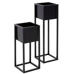 Galvanized <b>Planter</b> Hammered Design Made with High End Stainless Steel <b>Box</b> Rustic Metal Raised Garden Stand - Product Image 2