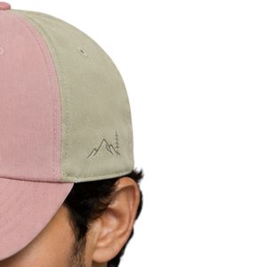 Casquette de baseball bicolore rose poudré et vert sauge, ajustable, en coton, style décontracté, streetwear, unisexe, personnalisable, OEM, vente en gros - Product Image 4