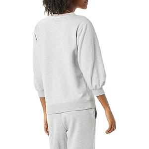 เสื้อสเวตเชิ้ตขอบดิบสำหรับผู้หญิง ทรงโอเวอร์ไซส์ แขนยาว คอกลม ผ้าฟลีซผสมคอตตอนเนื้อนุ่ม สไตล์สตรีทแวร์ - Product Image 5