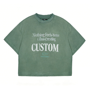 Custom Oversized Short Sleeve T-Shirt <b>Men</b> Cotton O-Neck Jersey Fit Letter Print Casual Style - Product Image 2
