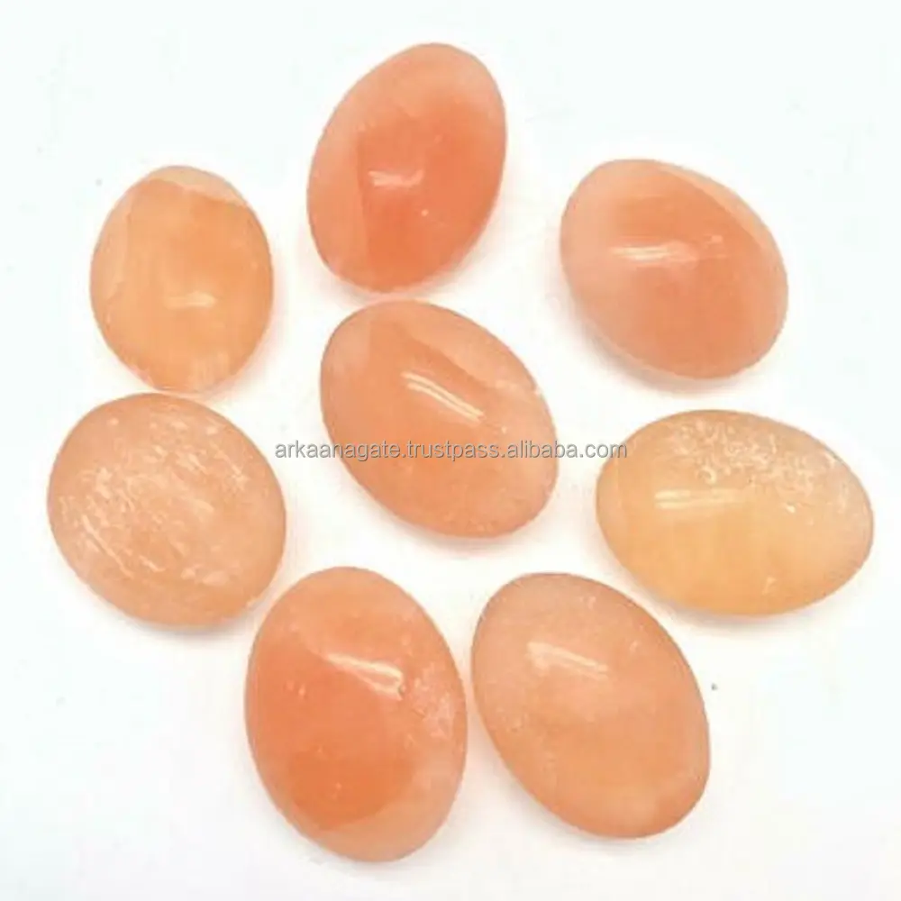 Groothandel Oranje Seleniet Kristal Palm Steen Energie Chakra Kristallen Genezing Voor Massage