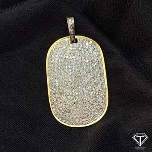 Colgante Rectangular de Diamante Natural con Corte Asscher, Chapado en Oro de 14K sobre Plata de Ley, Certificado IGI, Regalo - Product Image 2