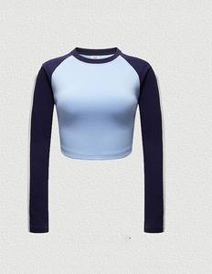 Custom Quality Cheaper Oversize Cotton Heavy Process Ribbed Women's Crop <b>Top</b> Tee Custom Women Crop <b>Top</b> Log Sleeve T Shirt - Product Image 6