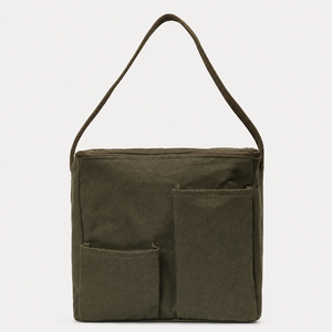 Sac fourre-tout de voyage pour femmes, 390 GSM, coton biologique GOTS, toile épaisse, fermeture à glissière, 27x27x20 cm, logo personnalisé, vente en gros, OEM - Product Image 3