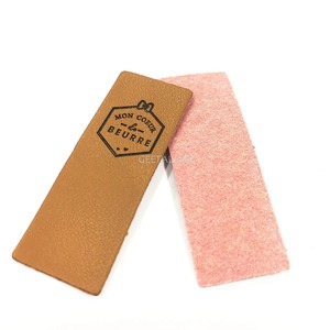 Custom Embossed Square Leather <b>Patch</b> Stitched Perimeter Genuine Leather Label Soft Suede Backing Garment Badges for Jeans <b>Jacket</b> - Product Image 5