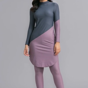 Muslim Swimwear New Women Modest Long Sleeves Sport <b>Swimsuit</b> High Cut Print Front Logo Polyester/Nylon <b>Islamic</b> Burkinis Zippers - Product Image 6