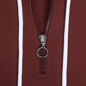 Sweat à capuche zippé surdimensionné personnalisé pour femme, style hip-hop, avec cordon de serrage et poches, couleur unie - Product Image 6