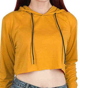 เสื้อครอปฮู้ดดี้ผู้หญิง OEM ผ้าฝ้ายเฟรนช์เทอร์รี่พรีเมียม แขนยาว น้ำหนักเบา สไตล์ลำลอง สตรีทแวร์ รับสกรีนโลโก้ - Product Image 6