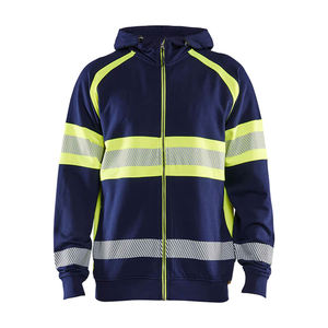 Sudadera de Seguridad Reflectante Profesional para Trabajo, ANSI Clase 2, Impermeable, Alta Visibilidad, Totalmente Personalizable, con Luz LED Intermitente para Construcción - Product Image 1