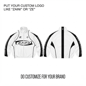 210 GSM Polyester Taslon Black Grey Panel Windbreaker Short Sublimation Embroidery Custom Logo OEM - Product Image 2