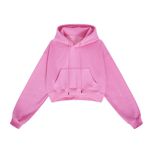 Sweat-shirt à capuche court pour femme, tendance, décontracté, à manches longues, pull streetwear, élégant, confortable, pour tous les jours - Product Image 1