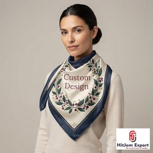 Écharpe longue de luxe personnalisée imprimée, effet soie, foulard de mode, châle, service de fabrication textile OEM ODM sous marque privée - Product Image 1