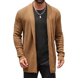 <b>Mens</b> Shawl Collar <b>Cardigan</b> Sweater Zipper Closure Winter Anti-Wrinkle Thick Custom Knitwear OEM Service - Product Image 5