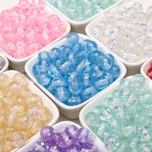 Cuentas Redondas de Resina Acrílica de 12 mm, Cuentas Espaciadoras de Resina Transparente con Purpurina Brillante para Hacer Joyas - Product Image 1