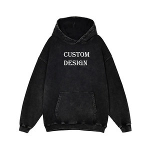 High Streetwear Hombres Heavyweight Sudadera con capucha de gran tamaño Personalizada Vintage Acid Wash Look 100% Algodón para el invierno - Product Image 6