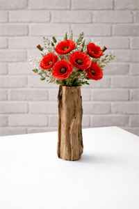 Vase de sol rustique en bois naturel et bambou, fait main, écologique, pour décoration de mariage - Product Image 5