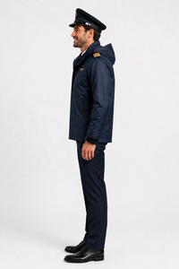 Uniformes de Piloto de Aerolínea Personalizados OEM ODM |   Conjunto Completo Premium a Medida para Hombre de Manga Larga |   Fabricante | Conjunto de Chaqueta Impermeable para Lluvia - Product Image 3