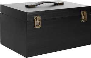 Caja de Almacenamiento de Madera Maciza, Organizador de Madera Grande con Tapa, Caja de Almacenamiento Decorativa de Estilo Vintage, Organizador para el Hogar - Product Image 4