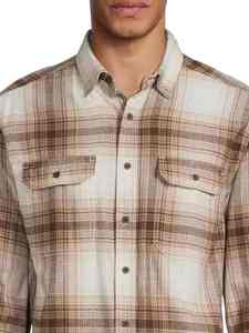 Men's Plaid Long Sleeve Casual <b>Shirt</b> Full Button Down <b>Collar</b> Breathable 100% Cotton Woven Fabric Autumn Style - Product Image 3