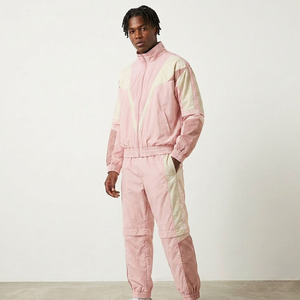 2026 Trendy <b>Pink</b> Colorblock Women Windbreaker <b>Tracksuit</b> Set Wholesale Custom 2 Piece Jacket and Jogger Pants - Product Image 3