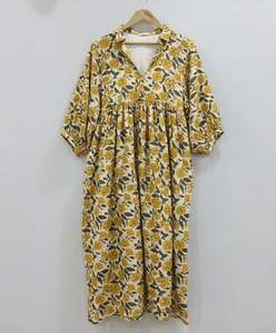 Robe midi bohème élégante et unique pour femme, respirante, écologique, à manches bouffantes, imprimé floral, pour l'été, le printemps et l'automne - Product Image 6