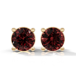 Heerani Jewels Natural Round Garnet 925 <b>Sterling</b> <b>Silver</b> Classic <b>Stud</b> Vermeil Rose Gold Unisex <b>Earrings</b> - Product Image 4