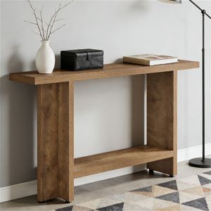 Tavolo Consolle Intelligente a Doppio Strato, Tavolo da Divano Stile Rustico, Tavolo per Corridoio e Ingresso - Product Image 3