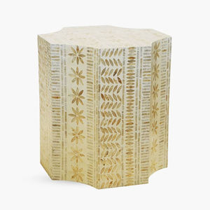Light Floral Star Leaf Stripe <b>Stools</b> Mother of Pearl Handcrafted Mosaic <b>Small</b> Side Table For Living Room Bedroom Decor Use - Product Image 1