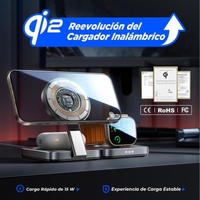 LISEN 2025 Ventes Flash Chargeur Sans Fil Magnétique QI2 3-en-1 à Charge Rapide Support de Bureau pour iPhone Séries 15 14 13 12