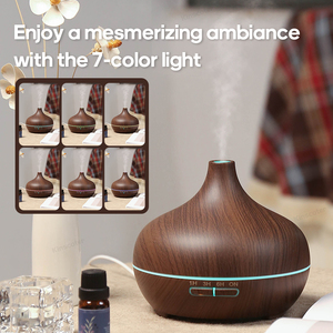 Gran oferta, difusor de Aroma de grano de madera claro colorido, hogar, 300ml, Humidificador ultrasónico de niebla fría, difusor de aceite con temporizador de Control remoto - Product Image 4