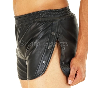 กางเกงขาสั้นหนังผู้ชายสีตัดกัน ราคาถูก ผลิตในปากีสถาน คุณภาพสูง สวมใส่สบาย ระบายอากาศได้ดี - Product Image 5