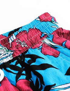 Men Relaxed Shorts Tropical Floral Print Elastic Waist <b>Drawstring</b> Beach Summer Casual Holiday Colorful top mens summer beach - Product Image 3