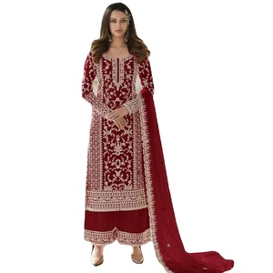 Sari de fête de qualité supérieure toutes fonctions avec broderie et travail de codage, en soie Banarasi, viscose et rayonne, style traditionnel pakistanais - Product Image 1