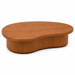 Table à manger ovale moderne en bois massif durable, design mid-century, meubles de salle à manger assemblés - Product Image 1