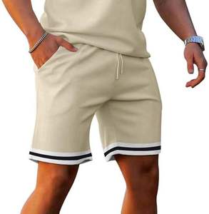 Ensemble deux pièces pour homme, short à manches courtes, ensemble deux pièces décontracté à manches courtes, couleur unie, coupe slim - Product Image 3