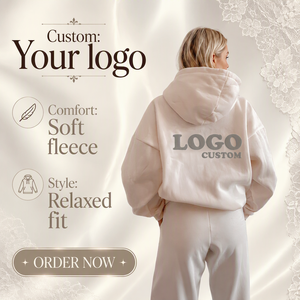 Sweat à capuche rose oversize pour femme avec logo en relief, poches avant, en molleton de coton et fibre de bambou, style manches classiques, idéal pour l'automne - Product Image 4